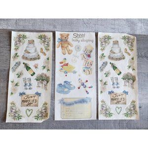 Jumbo Sticker Sheets - MAMI Wedding Vintage Baby Boy LOT NEW Retired #40